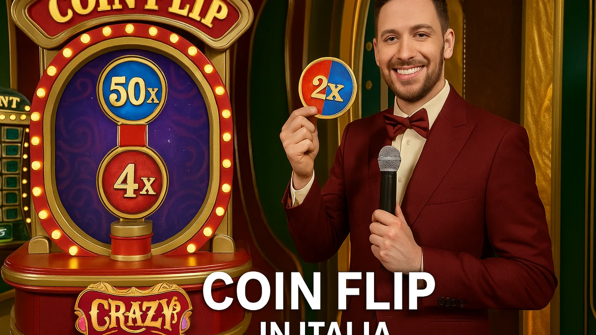 Crazy Coin Flip - Interfaccia di gioco con moneta blu e rossa